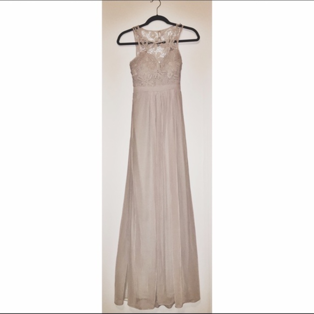LuLu's Chico lace gray backless dress size XS